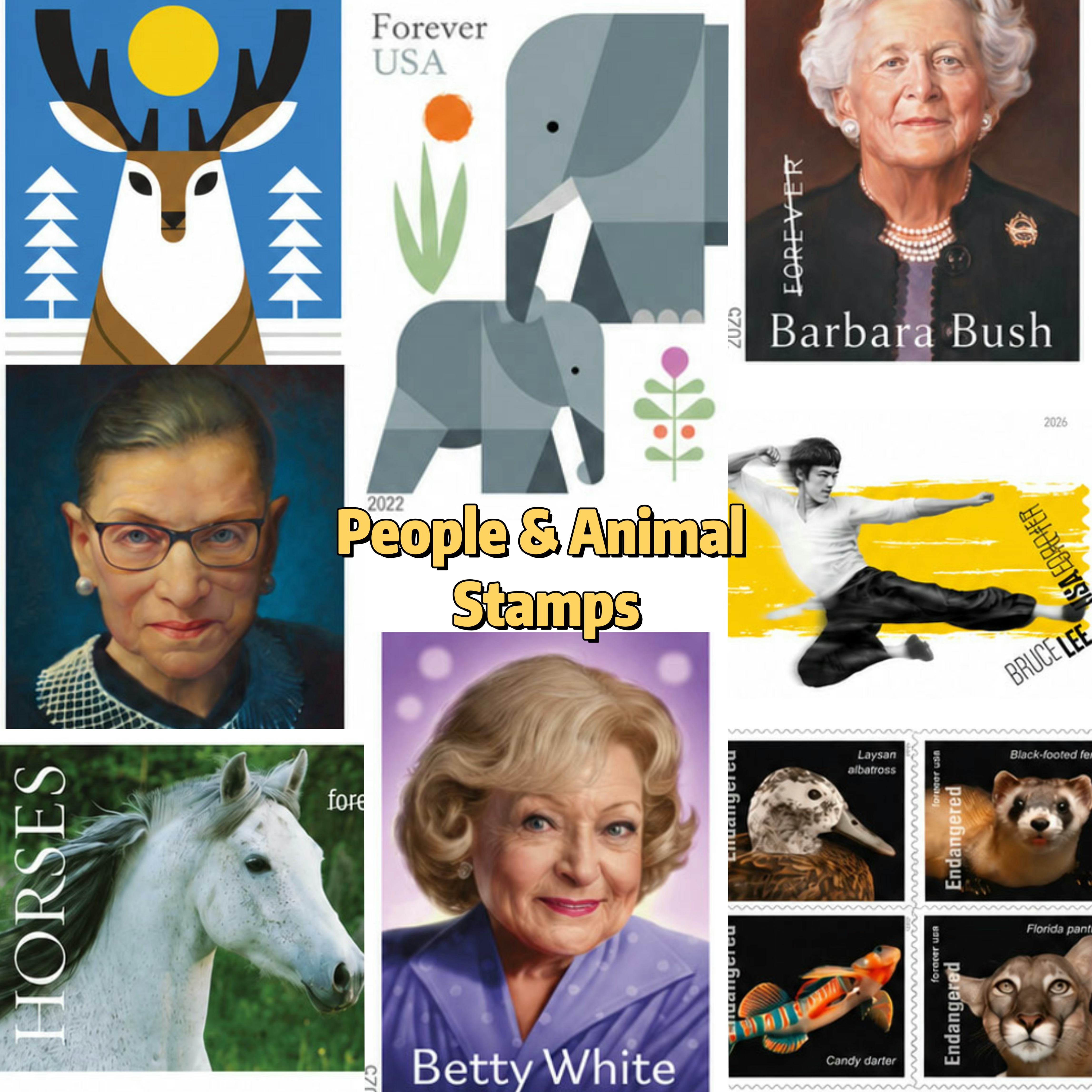 People & Animal Stamps