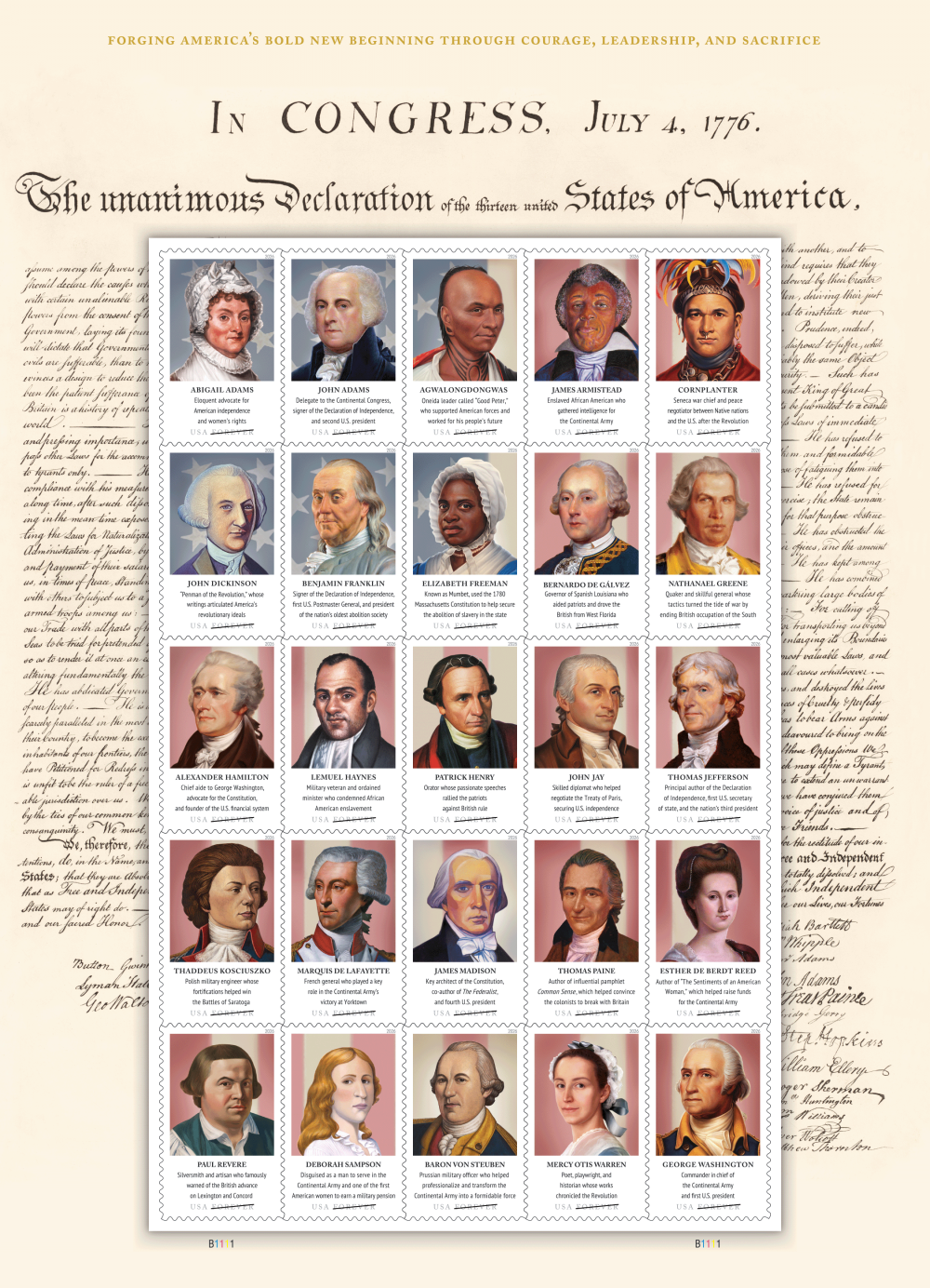 2026 Figures of the American Revolution Stamps - product detail view 2