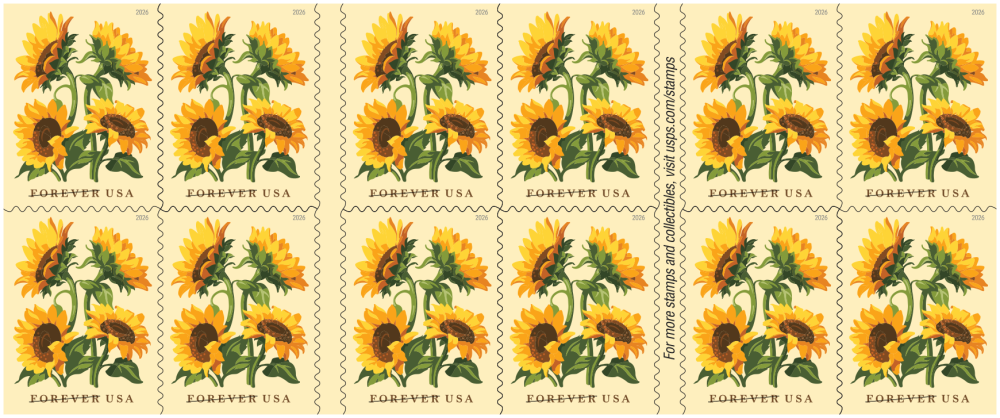 2026 Sunflowers Stamps - product detail view 2