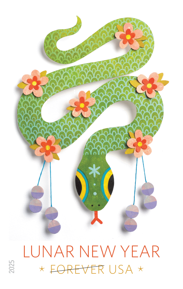 2025 Lunar New Year Year of the Snake Stamps 100 pcs