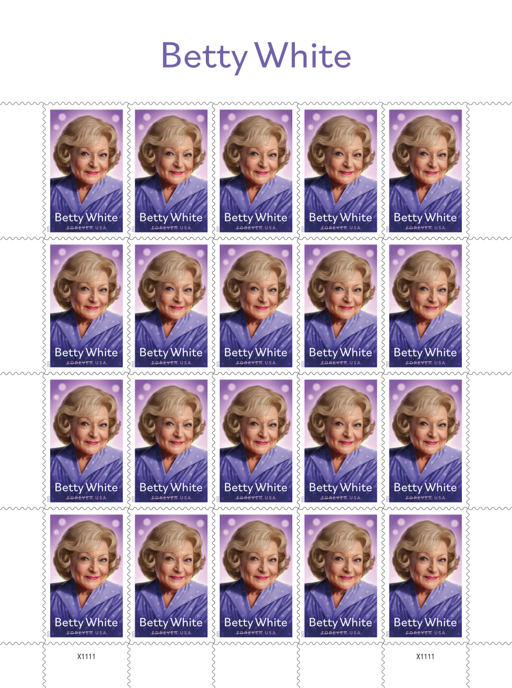 2025 Betty White Stamps 100 pcs