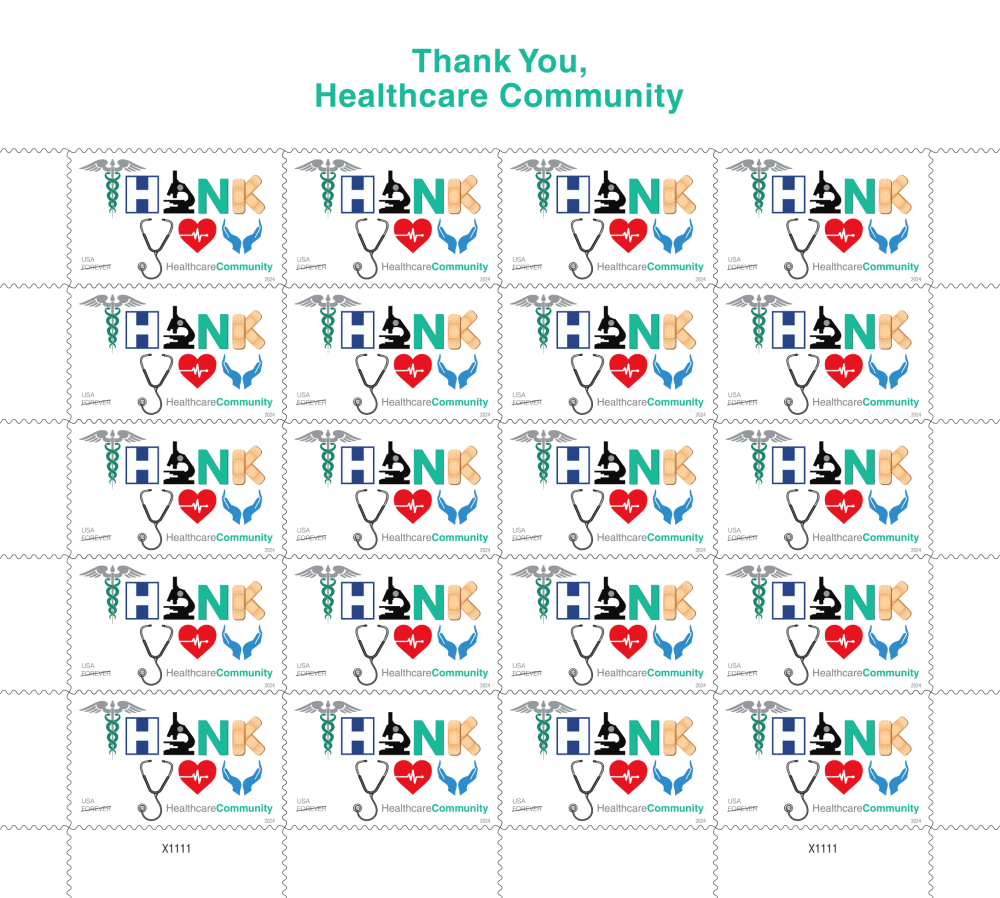 2024 Thank You, Healthcare community Stamps