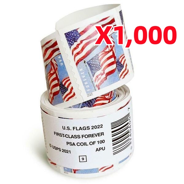 2022 U.S. Flag Stamps 1,000 Rolls BIG SALE!